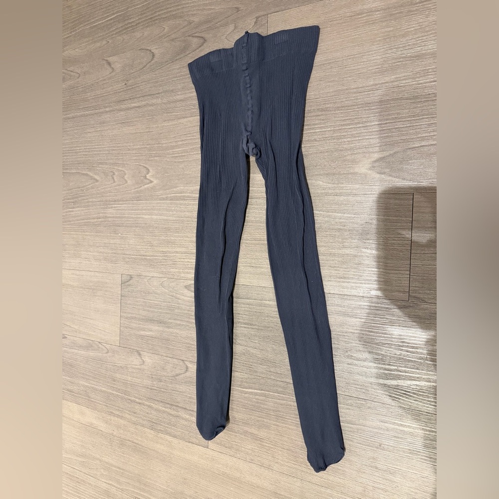 DONATING SOON-SNAG TIGHTS Ionic Ribbed Tights- Slate - Picture 3 of 3